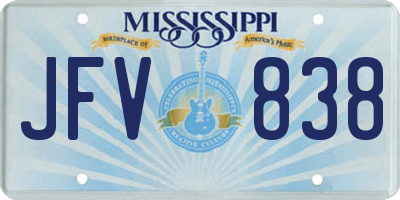 MS license plate JFV838