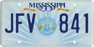 MS license plate JFV841