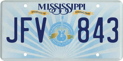 MS license plate JFV843