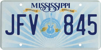 MS license plate JFV845