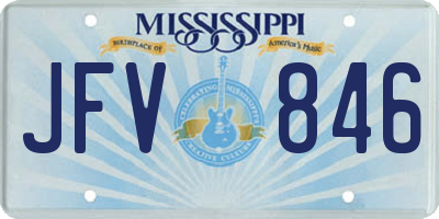 MS license plate JFV846
