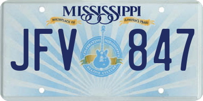 MS license plate JFV847