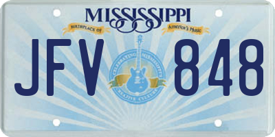 MS license plate JFV848