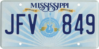 MS license plate JFV849