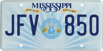 MS license plate JFV850