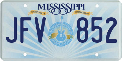 MS license plate JFV852