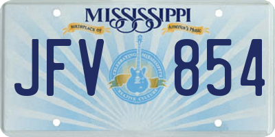 MS license plate JFV854