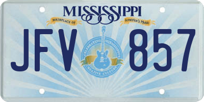 MS license plate JFV857