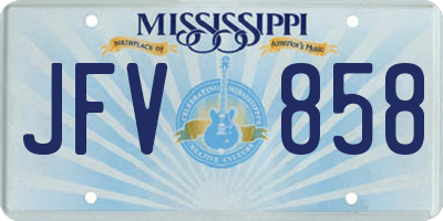 MS license plate JFV858