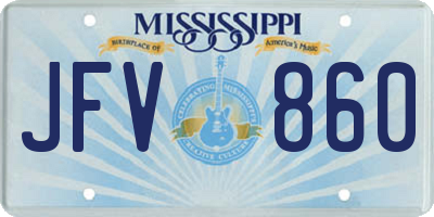MS license plate JFV860