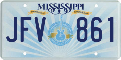MS license plate JFV861