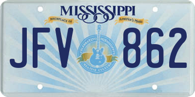 MS license plate JFV862