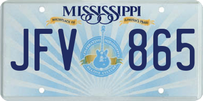 MS license plate JFV865