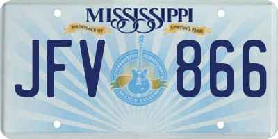 MS license plate JFV866