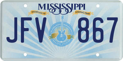 MS license plate JFV867