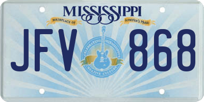 MS license plate JFV868