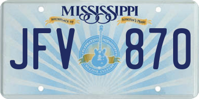 MS license plate JFV870