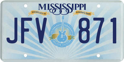 MS license plate JFV871