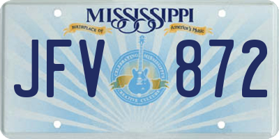 MS license plate JFV872