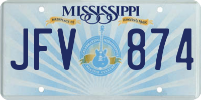 MS license plate JFV874