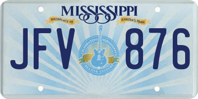 MS license plate JFV876