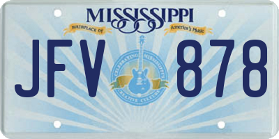 MS license plate JFV878