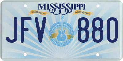 MS license plate JFV880