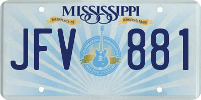 MS license plate JFV881