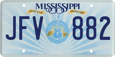 MS license plate JFV882