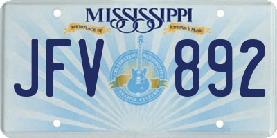 MS license plate JFV892
