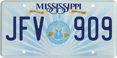 MS license plate JFV909