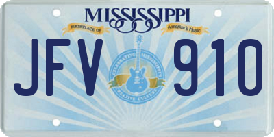MS license plate JFV910