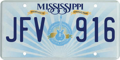 MS license plate JFV916