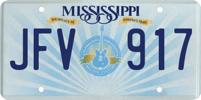MS license plate JFV917
