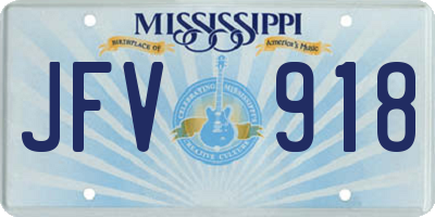 MS license plate JFV918