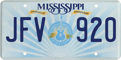 MS license plate JFV920