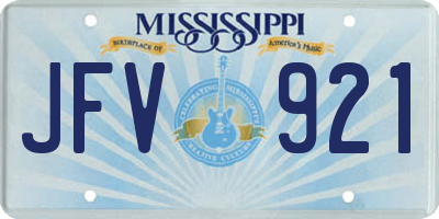 MS license plate JFV921