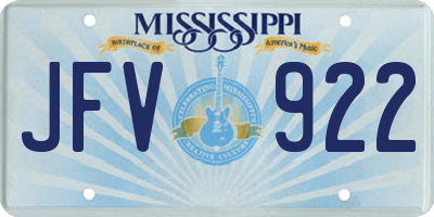 MS license plate JFV922