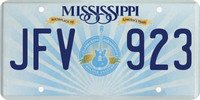 MS license plate JFV923
