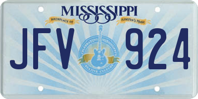 MS license plate JFV924