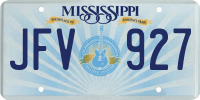 MS license plate JFV927