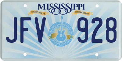 MS license plate JFV928