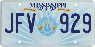 MS license plate JFV929