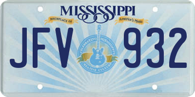 MS license plate JFV932
