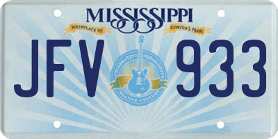 MS license plate JFV933