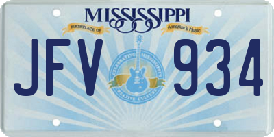 MS license plate JFV934