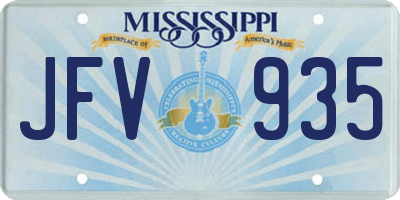 MS license plate JFV935
