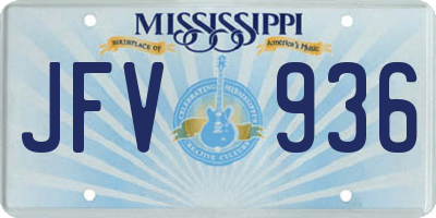 MS license plate JFV936