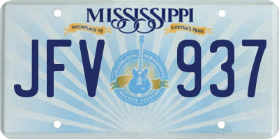 MS license plate JFV937
