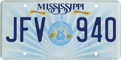 MS license plate JFV940